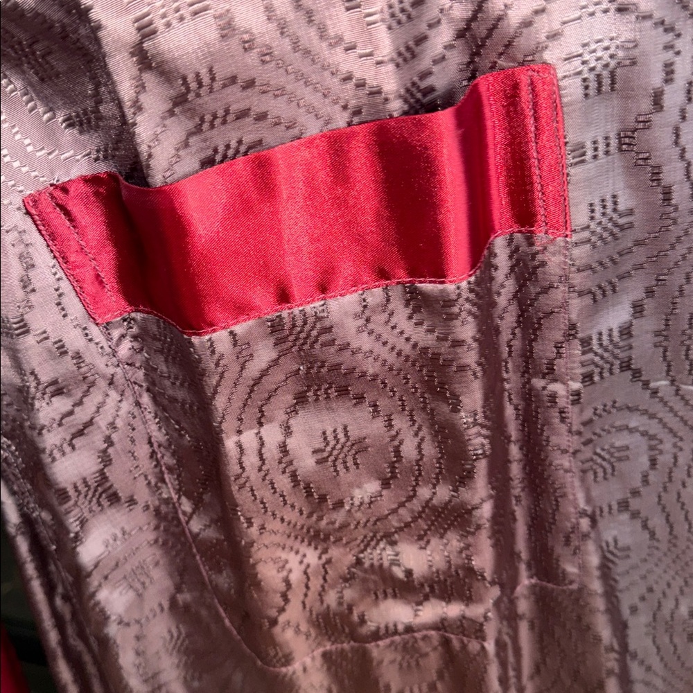 Vintage 1940s brown burgundy paisley smoking robe atomic Styled by Standard L/XL - Picture 8 of 16